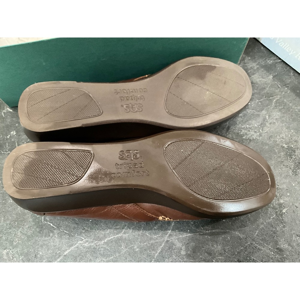 SAS Dream Brown Leather Slip On Loafers Womens 8 N Tripad Comfort Made in USA - Picture 6 of 6